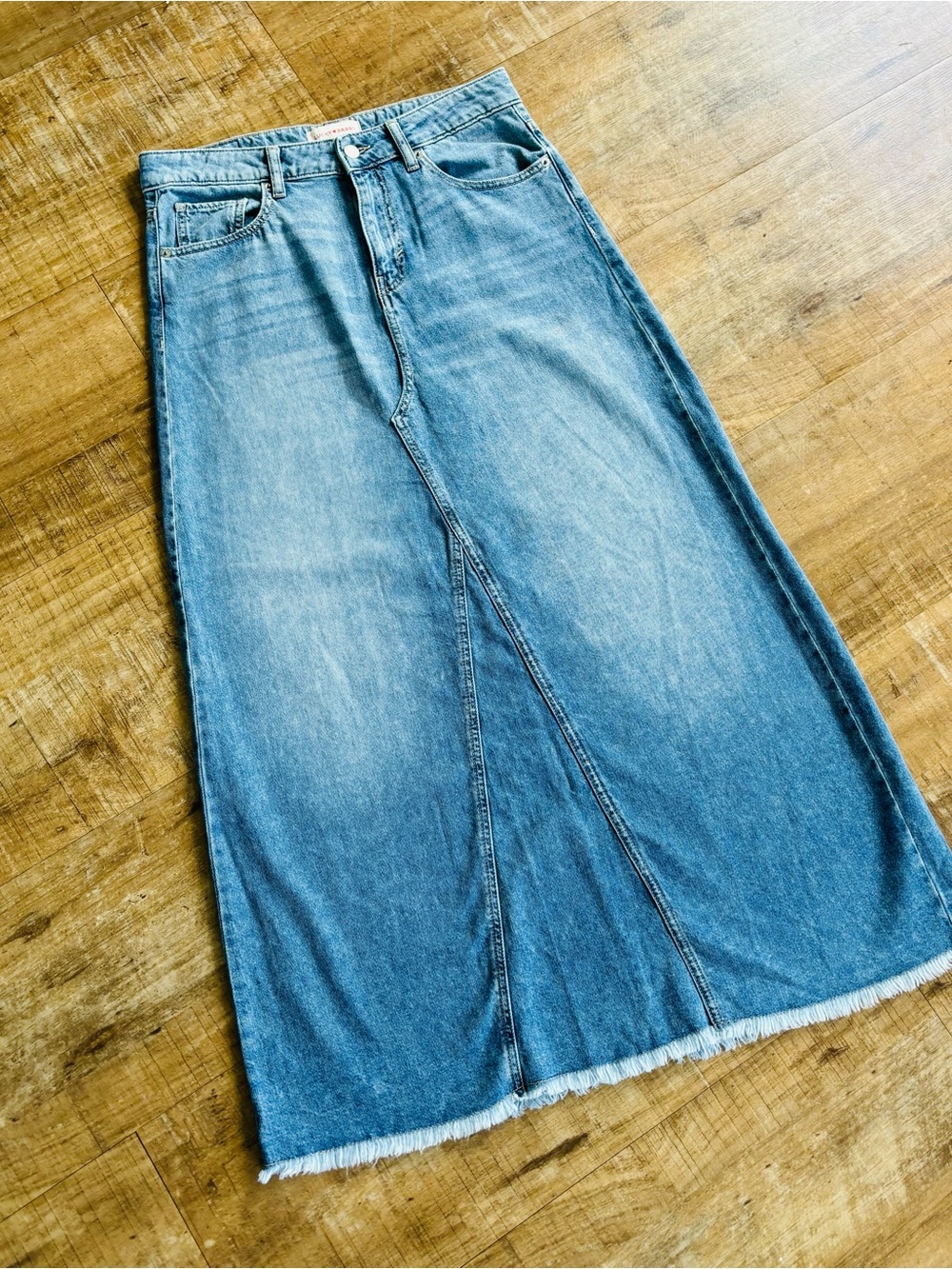 Lucky Brand Women's Maxi Skirt denim frayed hem size 8/29